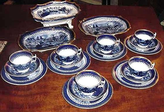 Staffordshire Chinoiserie Pattern Tea Set