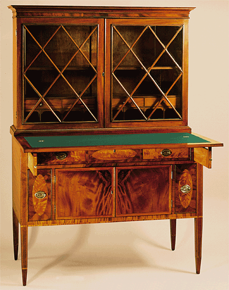 Boston-<br>Hepplewhite Mahogany Two-Part Secretary