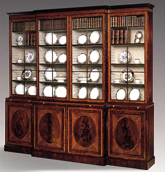 George III Period Breakfront Library Bookcase