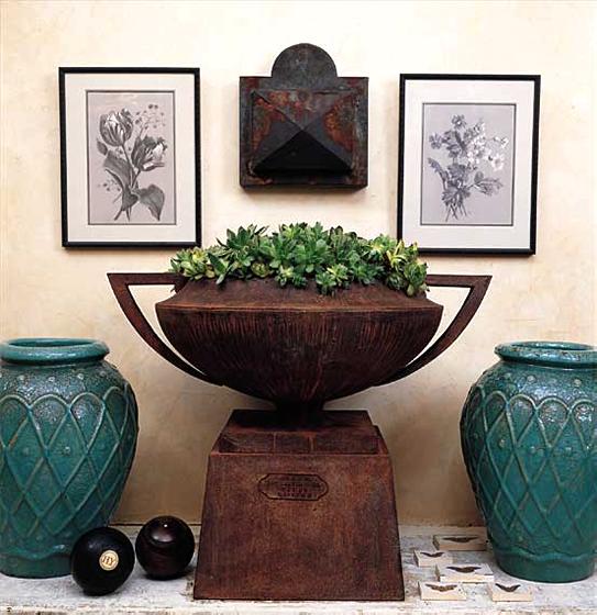 Pair of Aqua Jardiniers