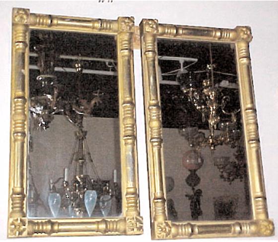 Pair of American Gilt Classical Mirrors