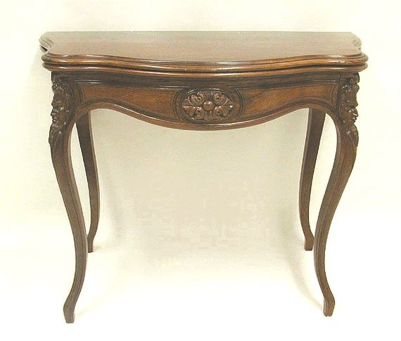 19th American Victorian Rococco Revival Card Table