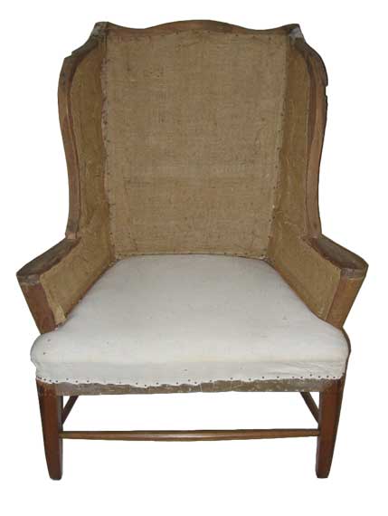 An Unusual Country Chippendale Wing Chair