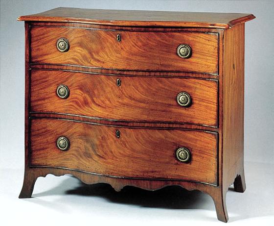 George III Figured Serpentine Fronted Commode