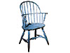 Blue Painted Sack-Back Windsor Chair