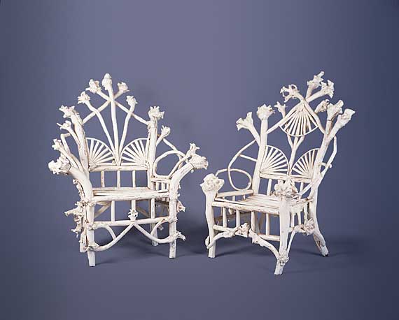 Two Sculptural Rustic Chairs
