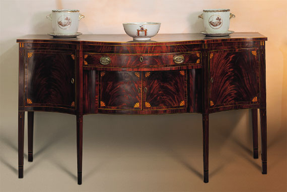 NY Sideboard with String and Quarter Fan Inlays