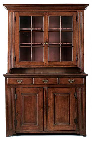Chippendale Period Walnut Two-Part Cupboard