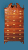 A Fan Carved Bonnet Top Cherrywood Chest-on-Chest