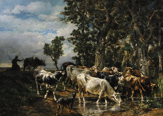 Charles Emile Jacque-<i>Troupeau de vaches...</i>