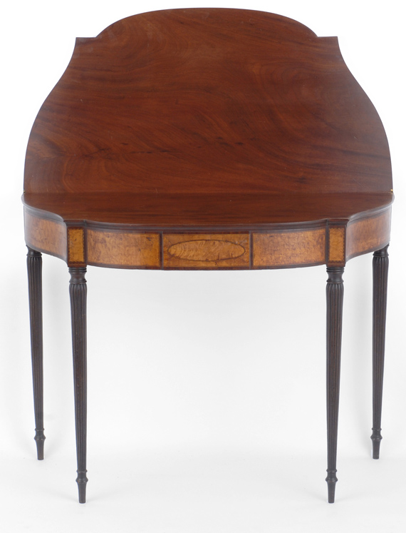 An Excellent Sheraton Mahogany and Inlaid Games Table, Salem, Massachusetts, circa 1810-15.