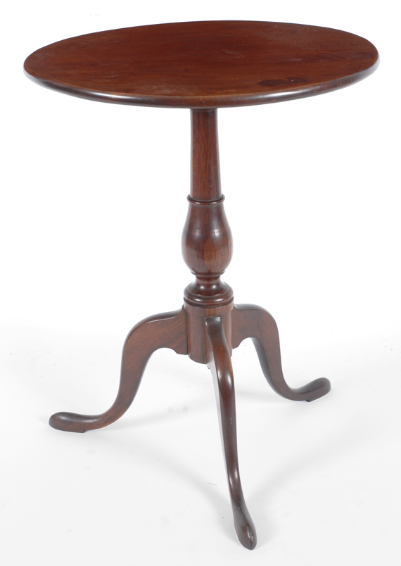 An Exceptional Queen Anne Mahogany Candle Stand, Newport, Rhode Island, circa 1760.