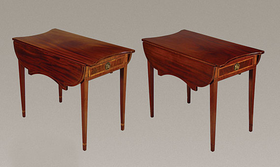 Pair of Extraordinary Federal Pembroke Tables