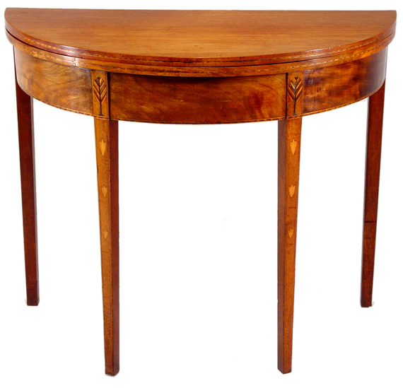 Hepplewhite Mahogany Demi-Lune Card Table