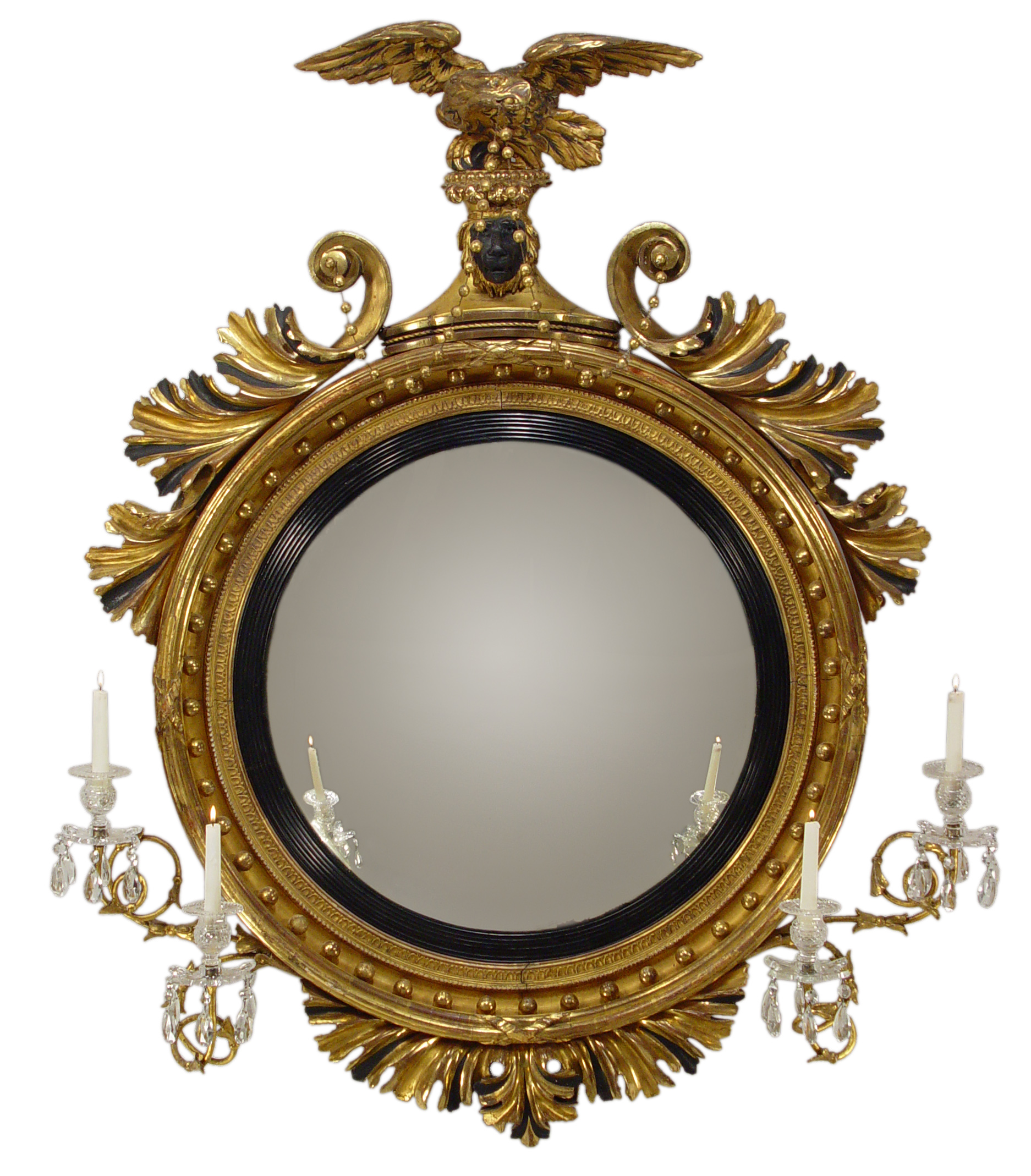 A Monumental Girandole Looking Glass