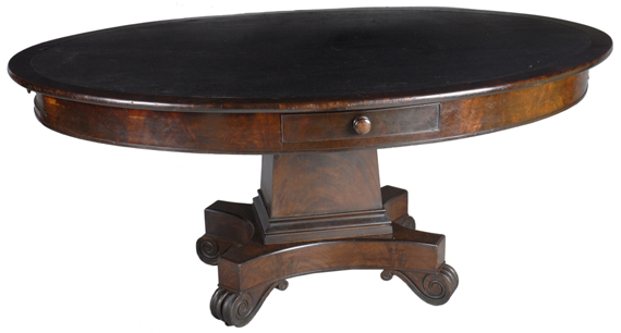 A Boston Classical mahogany library table, 1820.