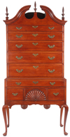 A diminutive Dunlap school Queen Anne high chest, Southern New Hampshire, circa 1780.