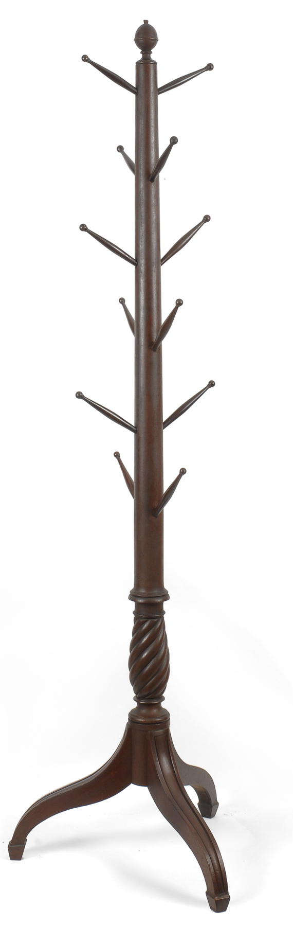 An Extremely Rare Sheraton Turned Mahogany Retailer’s Hat Stand, circa 1820.