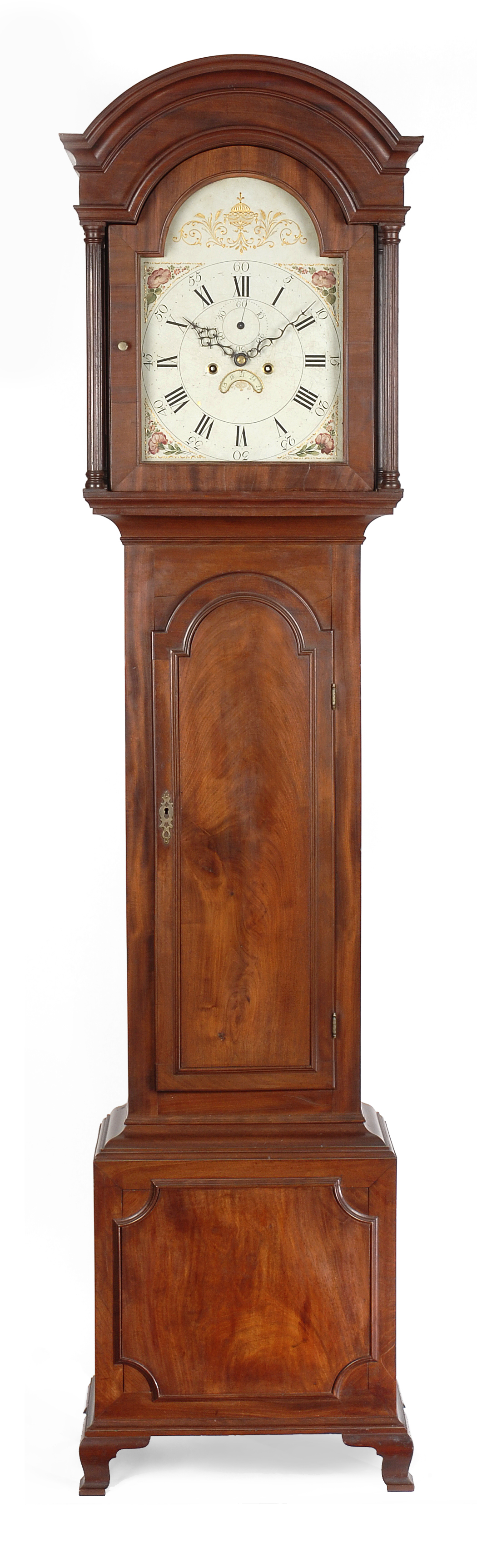 A rare Rhode Island mahogany tall case clock, by Walter Cornell, Newport, circa 1800.