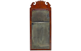 Queen Anne Figured Walnut Looking Glass