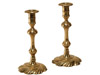 A pair of Queen Anne candlesticks, circa 1750.