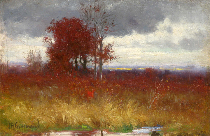 Autumn Scene with Golden Brush