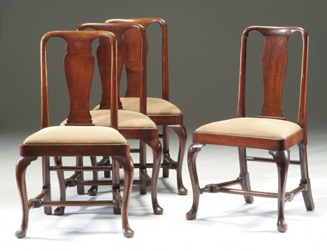 Set of Four Queen Anne Walnut Side Chairs, c.1710