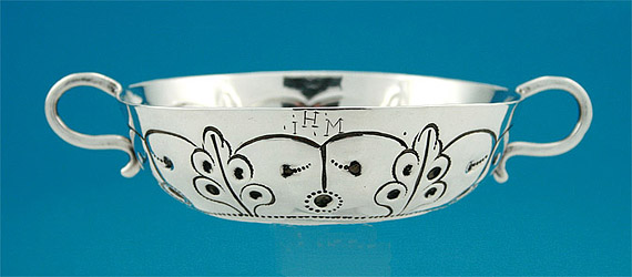 Charles II Provincial Silver Wine Taster, c1670, Possibly West Country