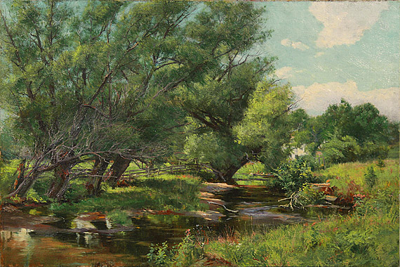 STREAM THROUGH A SUMMER LANDSCAPE