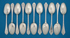 Set of 11 Queen Anne Britannia Silver Dognose Tablespoons