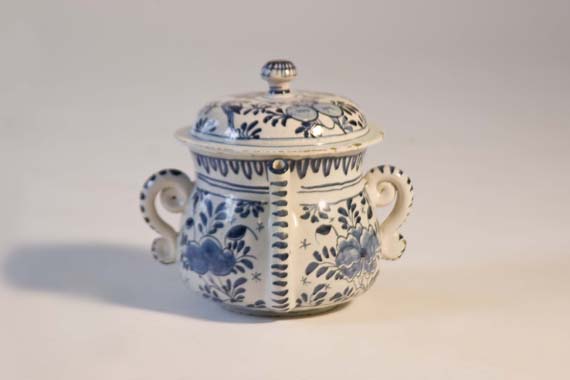 Blue & White Delft Posset Pot with Lid