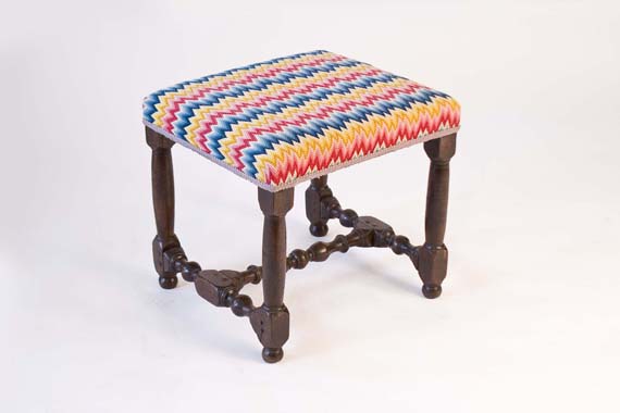 William and Mary Over-upholstered Foot Stool