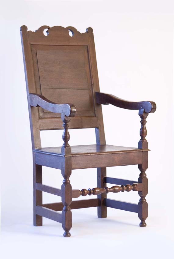 Rare William and Mary Walnut Wainscot Armchair