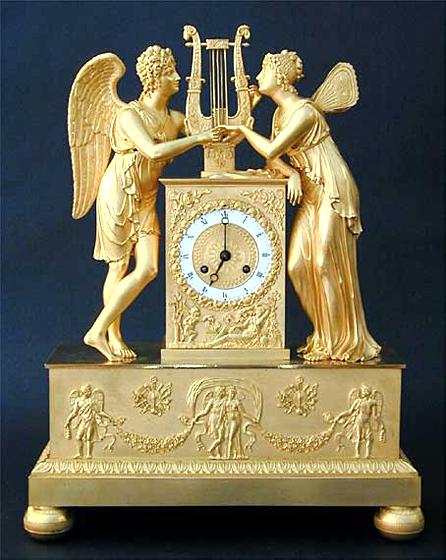 Figural Gilt Bronze Clock
