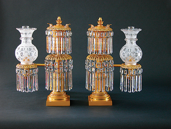 A Pair of Regency Argand Lamps