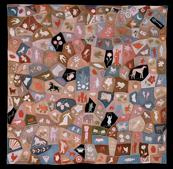 Appliqued and Embroidered 19th Century Crazy Quilt