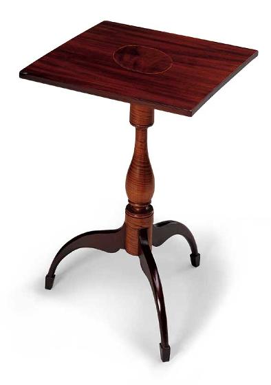 Connecticut Mahogany & Tiger Maple Tilt-Top Stand