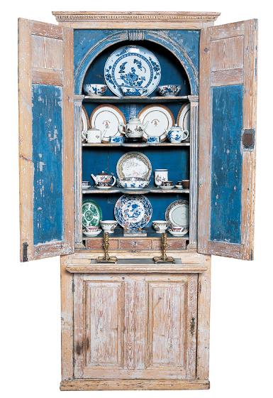 18th Century Barrel-Back Corner Cupboard