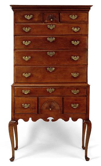 New England Queen Anne Maple Highboy