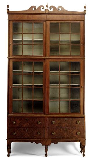 Federal Mahogany Bookcase, Portsmouth, NH