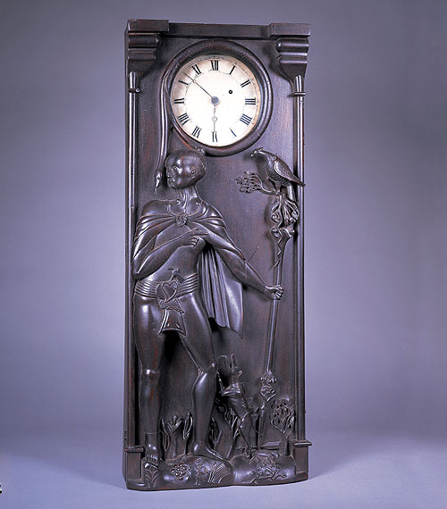 Folk Art Carved Mantel Clock