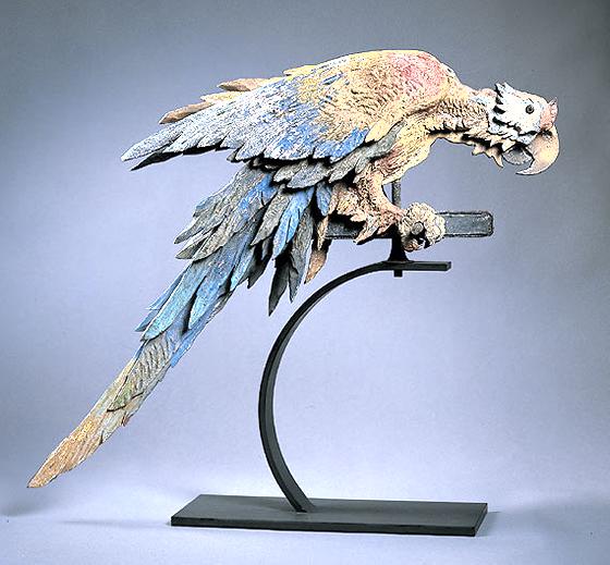 Carved and Painted Parrot Trade Sign