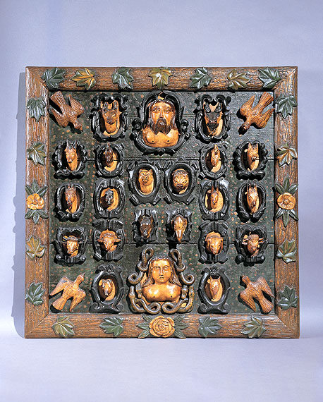 Carved and Polychrome Painted Noah's Ark Plaque